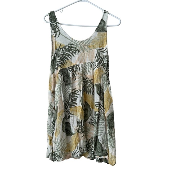 Rip Curl Tropical Coastal Palms White combo Print Sleeveless Dress Medium 🌴 - Picture 1 of 7
